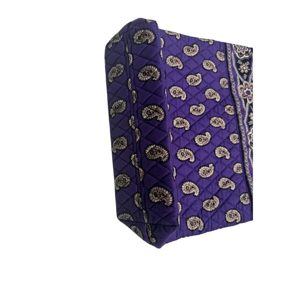 Vera Bradley Purple Paisley Quilted Tote Bag Floral Accents Cotton‎ - Picture 3 of 6